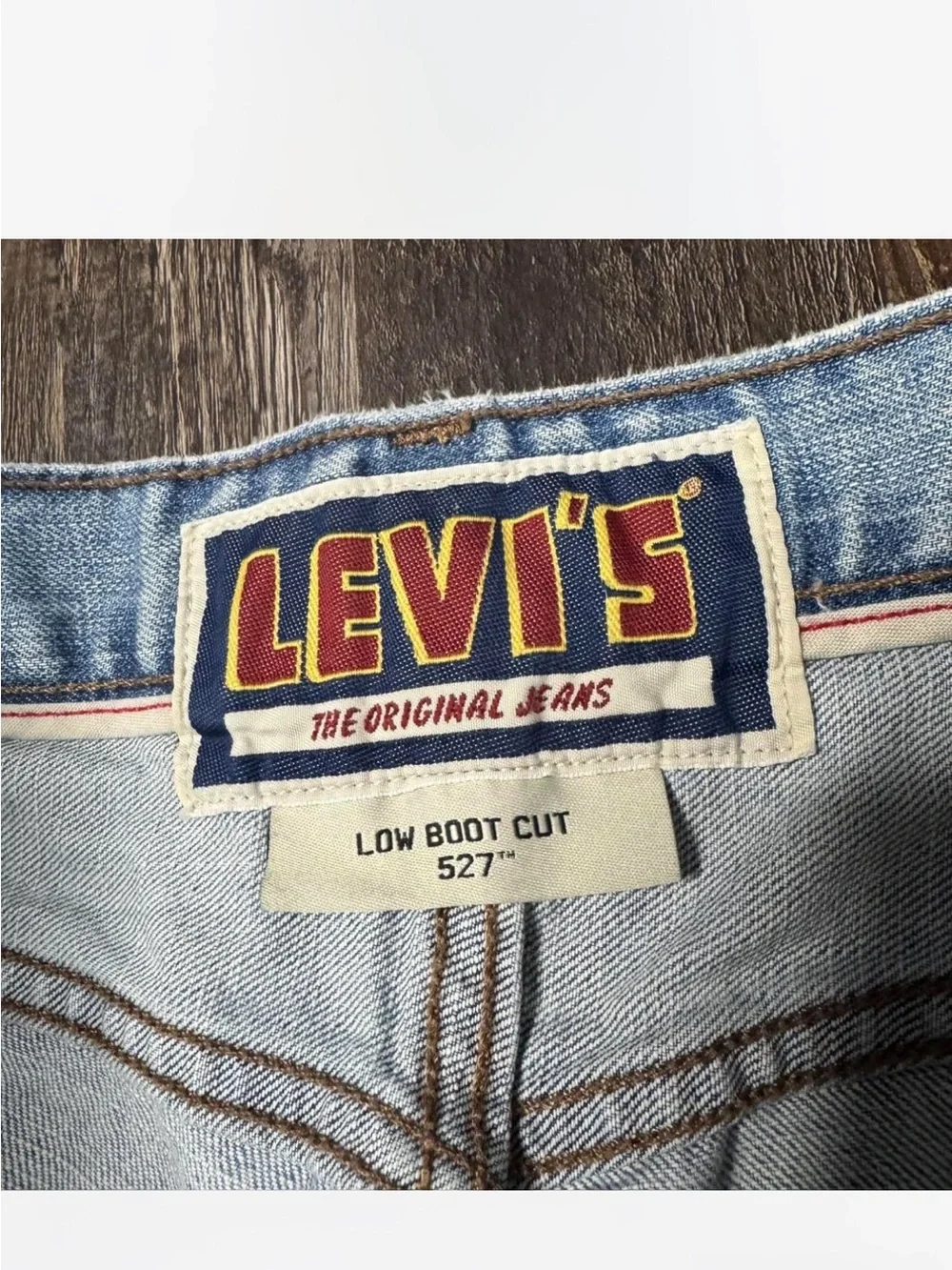 Levi's vintage 527 Light Blue Low Distressed Bootcut Jeans